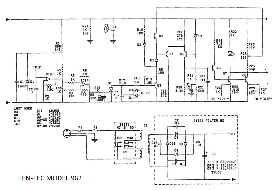 962 Power Supply schematic